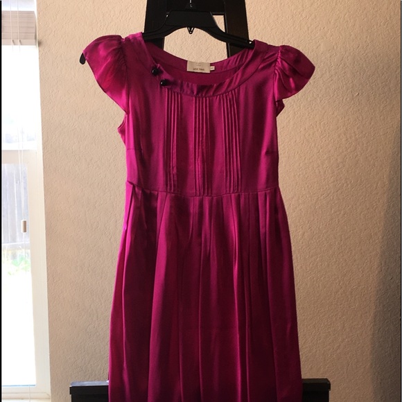 Silk Magenta Babydoll Dress - Picture 1 of 5